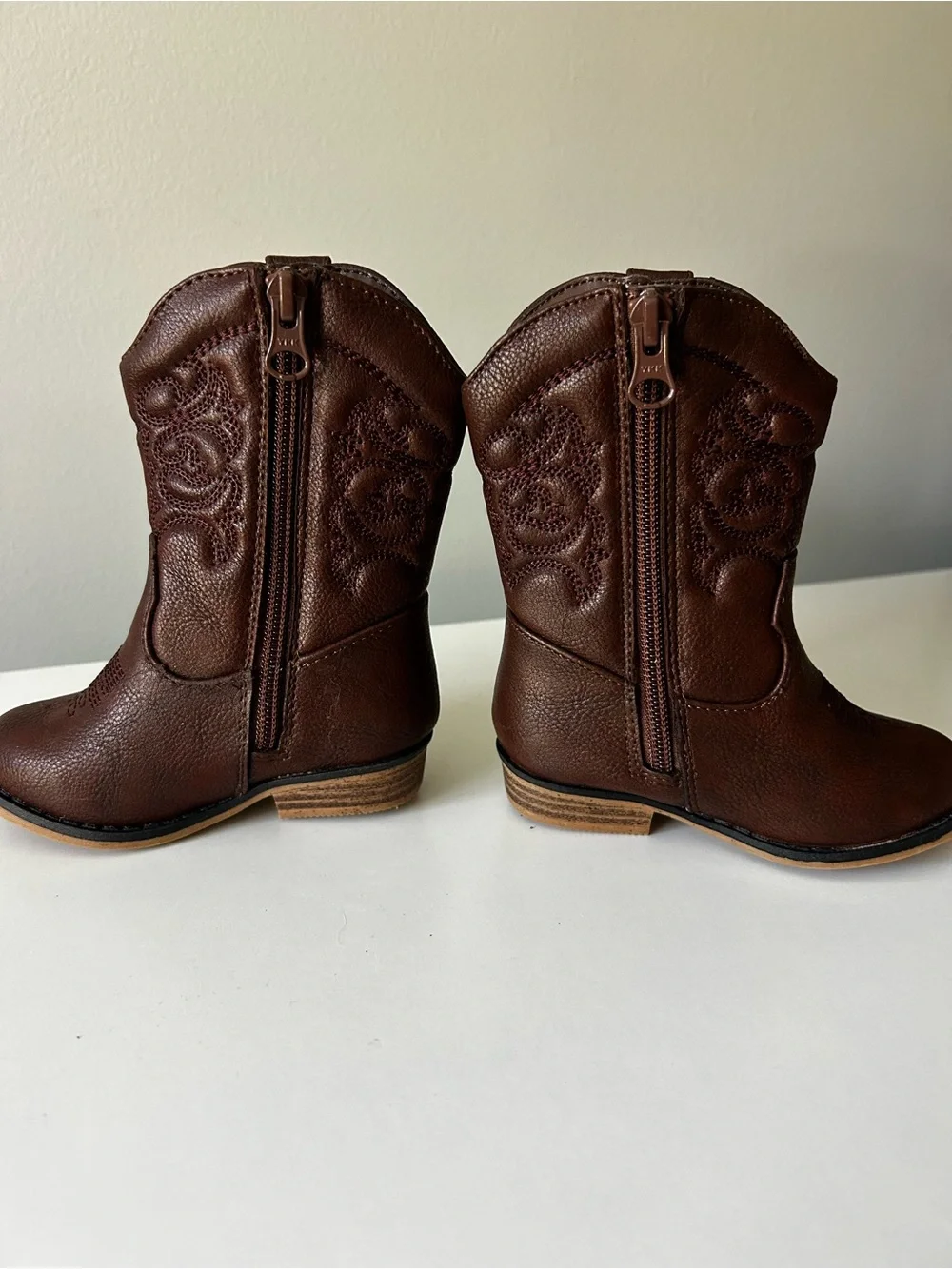 Cat & Jack girls Brown Cowboy Boots - Classic Western Style size 6T NEW